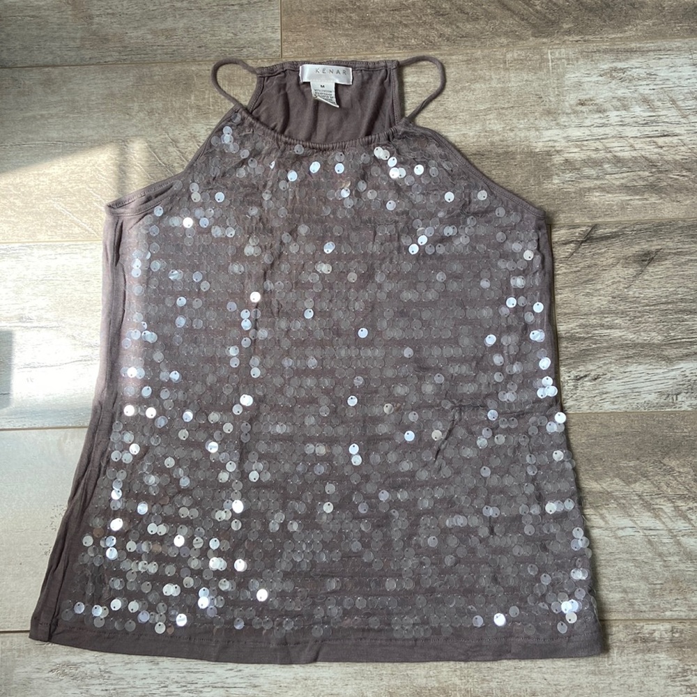 Sequinned halter top